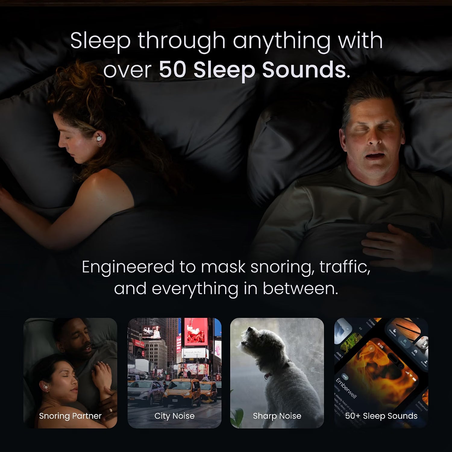 Ozlo Sleepbuds® 2 – Sleep Earbuds for Snoring & Noise Masking, 14-Hour Battery, Bluetooth 5.3, Blue